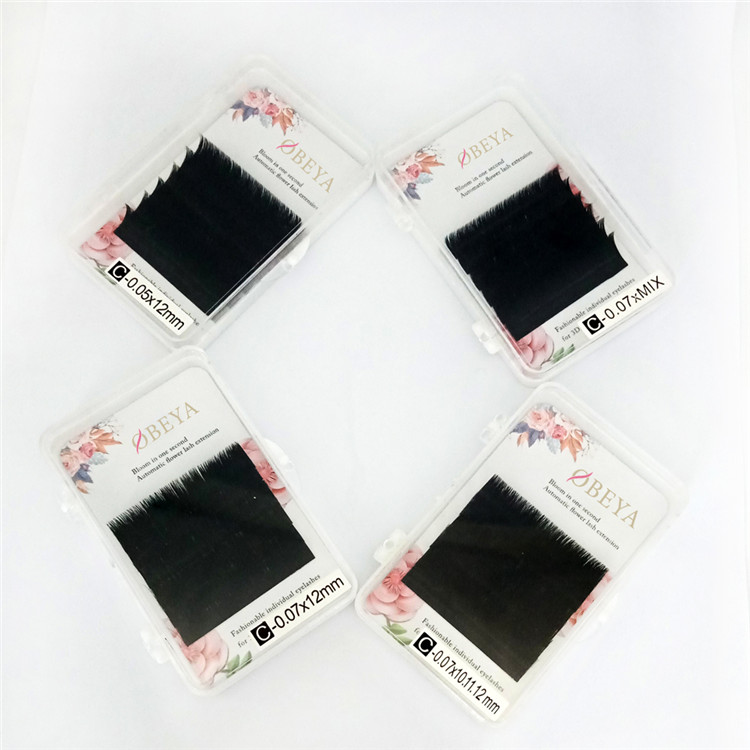 New Arrival Blooming Volume Eyelash Extensions J B C D curls .05mm .07mm thickness FM022